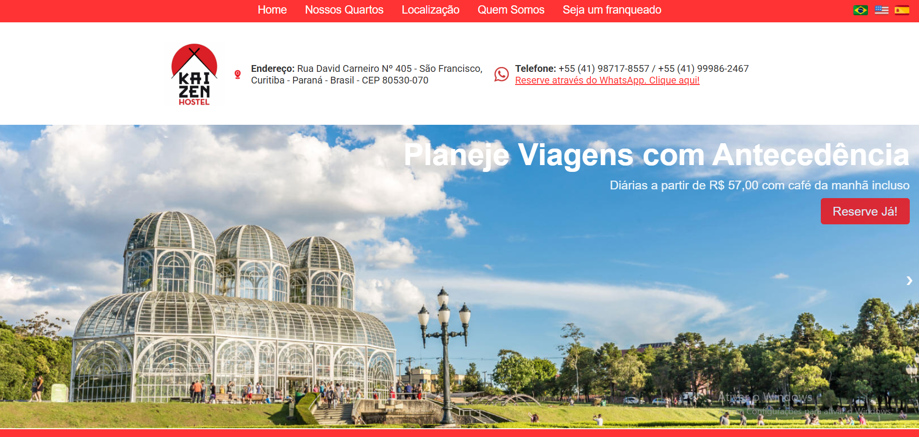 Site responsivo de hotel