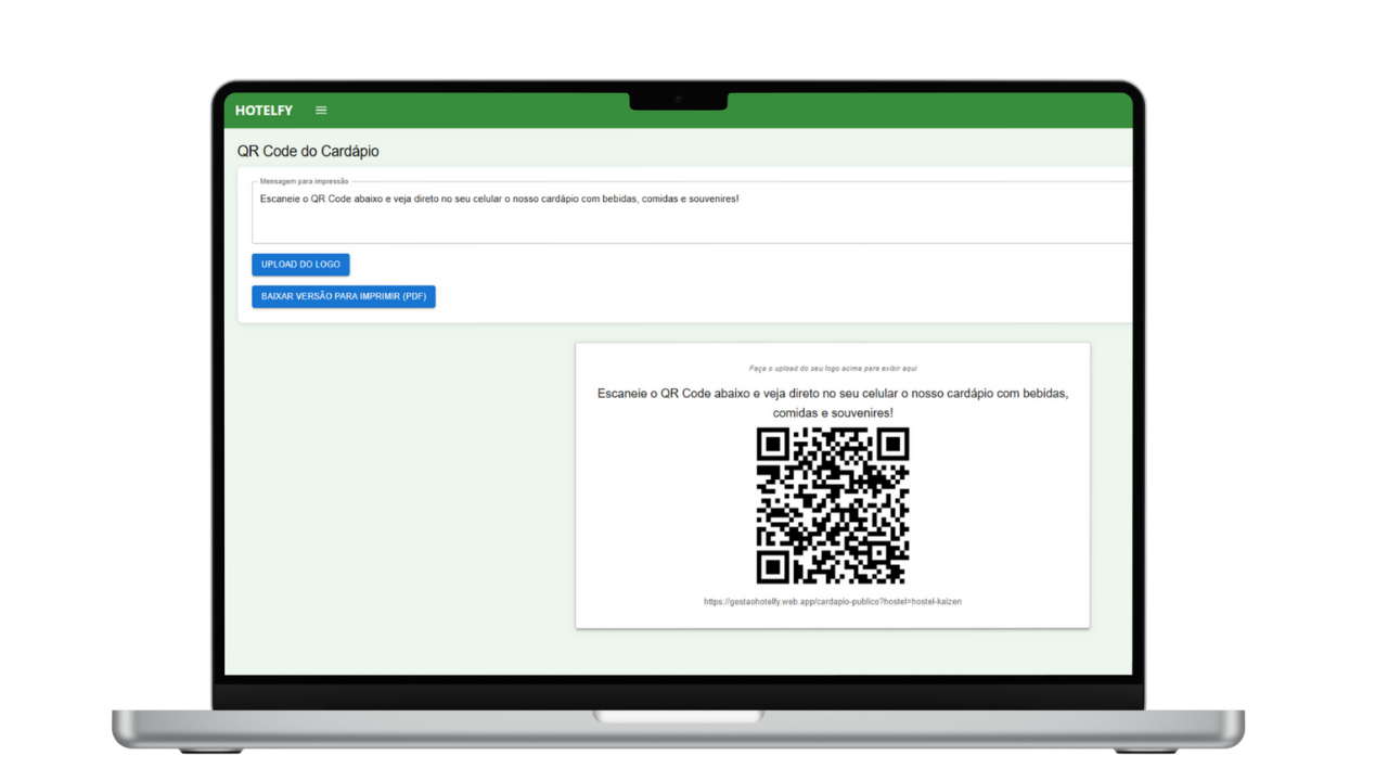 Cardápio digital com QR Code